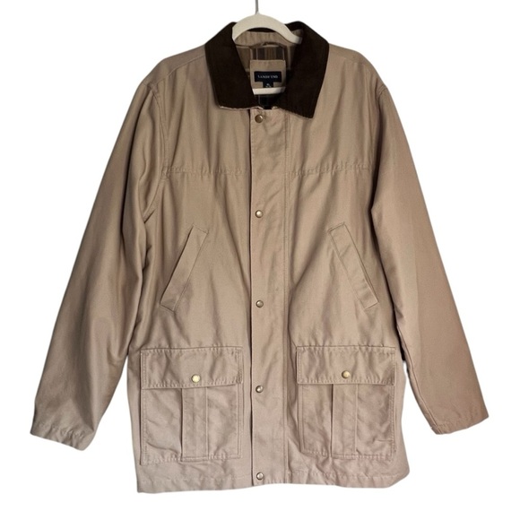 Land's End 100% Cotton Barn Chore Jacket Flannel Lined Corduroy Collar Size XL - Picture 2 of 15